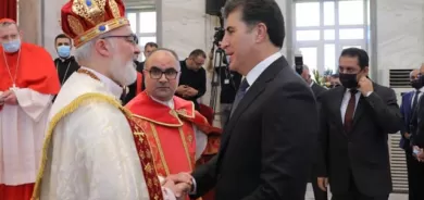 سەرۆکى هەرێمى کوردستان بەشدارى لە ڕێوڕەسمى دەستبەکاربوونى پارتریارکى کەنیسەى ڕۆژهەڵاتیى ئاشووریدا کرد