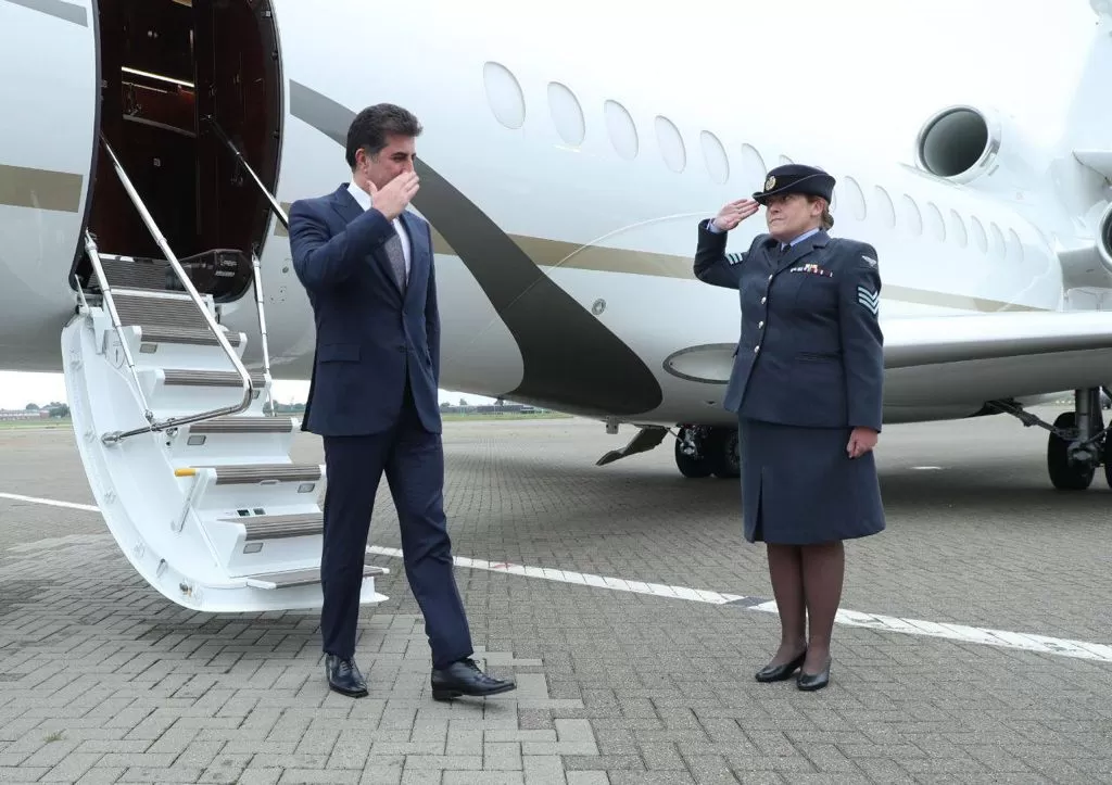 President Nechirvan Barzani arrives in London