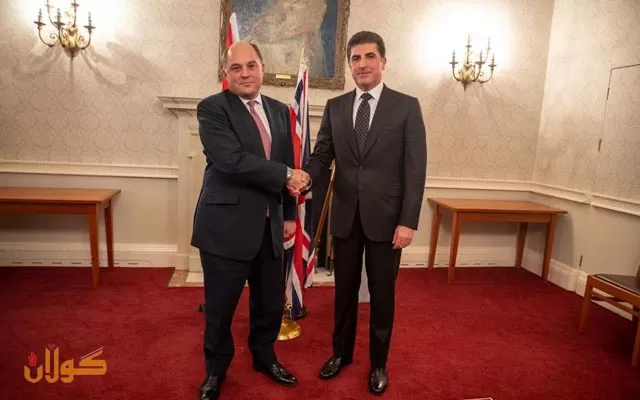 سه‌رۆكى هه‌رێمى كوردستان له‌گه‌ڵ وه‌زيرى به‌رگريى به‌ريتانيا كۆبووه‌وه‌