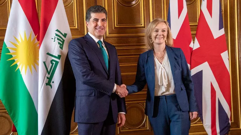 رئيس اقليم كوردستان ووزيرة الخارجية البريطانية يبحثان تعزيز العلاقات بين الجانبين