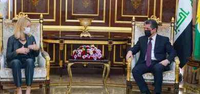 سەرۆکی حکومەتی هەرێمی کوردستان پێشوازی لە سەرۆکی نێردەی یەکێتیی ئەوروپا بۆ چاودێریکردنی هەڵبژاردنەکانی عێراق دەکات