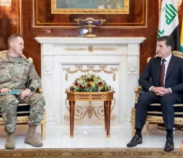 سەرۆک نێچیرڤان بارزانى پێشوازى لە شاندێکى سەربازیى ئەمەریکى کرد