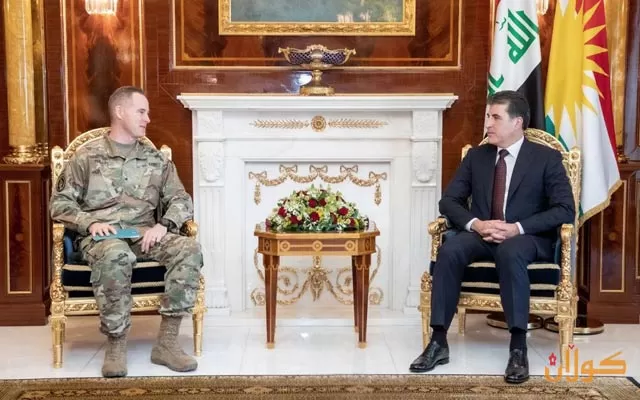 جنرال أمريكي يؤكد لبارزاني التزام بلاده بالقضاء 