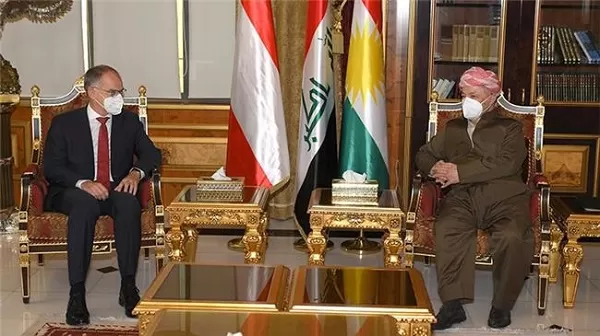 President Barzani receives Austrian Ambassador to Jordan and Iraq