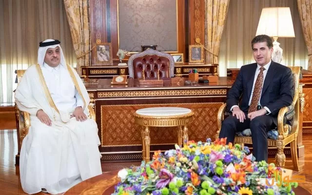 سەرۆکى هەرێمى کوردستان پێشوازى لە باڵیۆزى قەتەر کرد