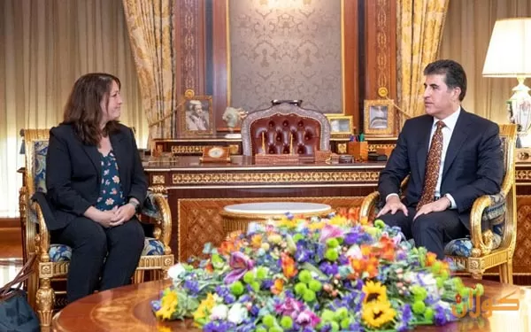 سەرۆک نێچیرڤان بارزانى لەگەڵ شاندێکى ئەمەریکى کۆبووەوە