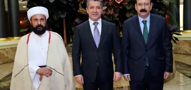 Serokwezîrê Herêma Kurdistanê pêşwazî li Mîr û Babe Şêxê Êzidiyan kir