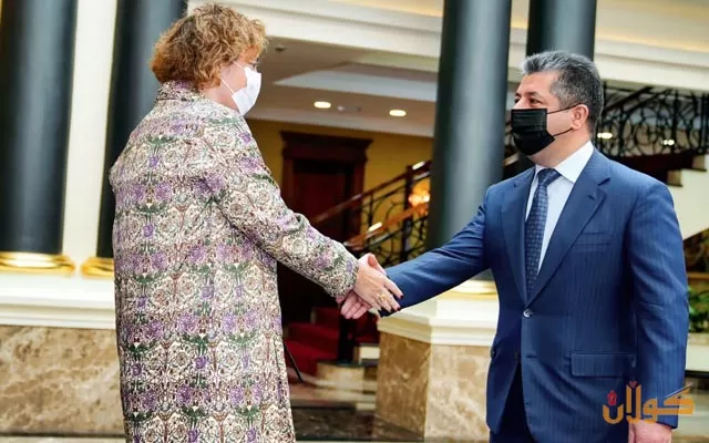 سەرۆکی حکومەتی هەرێمی کوردستان پێشوازی لە بەرپرسی ئۆفیسی یەکێتیی ئەوروپا دەکات