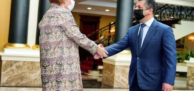 رئيس حكومة إقليم كوردستان يستقبل مسؤولة مكتب الاتحاد الأوروبي