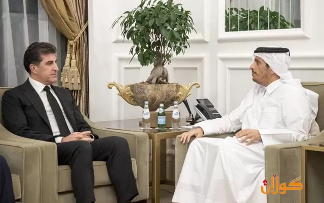 سه‌رۆك نێچيرڤان بارزانى له‌گه‌ڵ وه‌زيرى ده‌ره‌وه‌ى قه‌ته‌ر كۆبووه‌وه‌