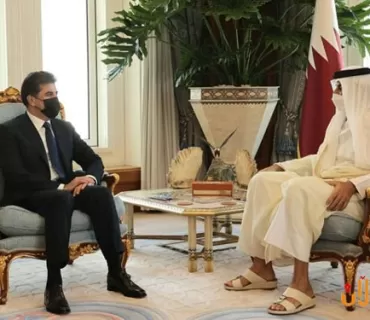 سه‌رۆكى هه‌رێمى كوردستان و ميرى قه‌ته‌ر په‌يوه‌ندييه‌كان و دۆخى ناوچه‌كه‌ تاوتوێ ده‌كه‌ن