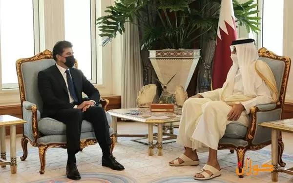 سه‌رۆكى هه‌رێمى كوردستان و ميرى قه‌ته‌ر په‌يوه‌ندييه‌كان و دۆخى ناوچه‌كه‌ تاوتوێ ده‌كه‌ن