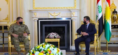 Serokwezîr Mesrûr Barzanî pêşwazî li Fermandarê Giştî yê Hevpeymanan kir