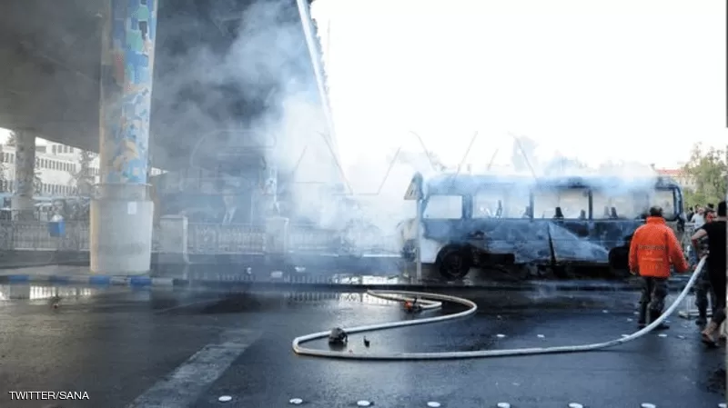 13 قتيلا و3 جرحى بتفجير مزدوج استهدف حافلة عسكرية في دمشق