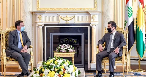 PM Masrour Barzani meets UK ambassador to Iraq
