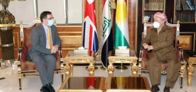 Serok  Barzanî   li   gel   balyozê   Brîtanyayê   civiya