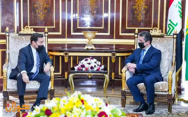 رئيس حكومة إقليم كوردستان يستقبل وفداً رفيعاً من السفارة الأمريكية