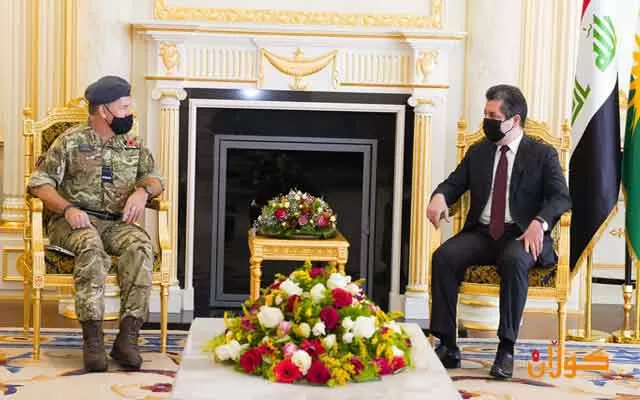 سەرۆکی حکومەتی هەرێمی کوردستان پێشوازی لە گەورە ڕاوێژکای سەربازی حکومەتی بەریتانیا دەکات