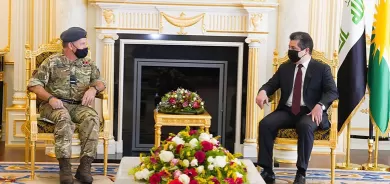 رئيس حكومة إقليم كوردستان يستقبل كبير المستشارين العسكريين للحكومة البريطانية