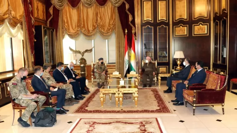 Serok Barzanî li gel şandeke wezareta berevaniya Brîtanyayê civiya