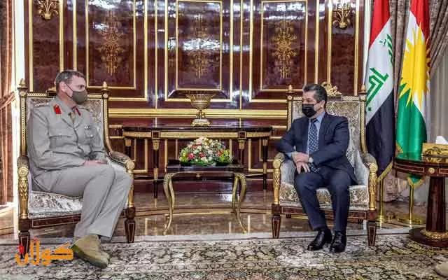 سەرۆکی حکومەتی هەرێمی کوردستان پێشوازی لە جێگری فەرماندەی گشتیی هێزەکانی هاوپەیمانان لە عێراق و سوریا دەکات