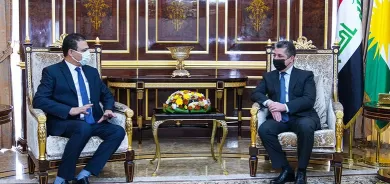 سەرۆکی حکومەتی هەرێمی کوردستان پێشوازی لە باڵیۆزی میسر لە عێراق دەکات