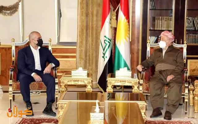 سەرۆك بارزانی پێشوازی لە بافل جەلال تاڵەبانی دەكات