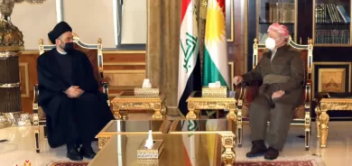 سەرۆك بارزانی پێشوازی لە سەرۆكی تەیاری حیكمەی نیشتیمانی دەكات