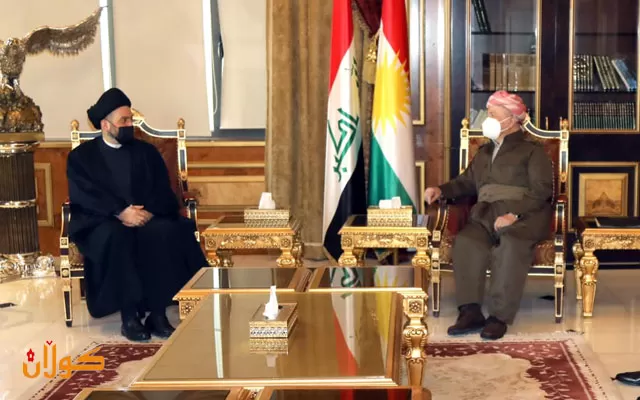 سەرۆك بارزانی پێشوازی لە سەرۆكی تەیاری حیكمەی نیشتیمانی دەكات