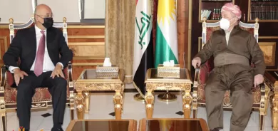 سەرۆك بارزانی پێشوازی لە سەرۆككۆماری عێراق دەكات