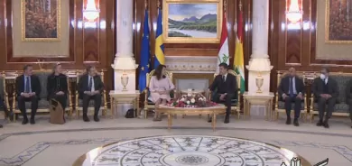 سه‌رۆكی هه‌رێمی كوردستان، نێچیرڤان بارزانی، پێشوازی كرد له‌ وه‌زیری ده‌ره‌وه‌ی سوید، ئان لیندی و شاندی یاوه‌ری.