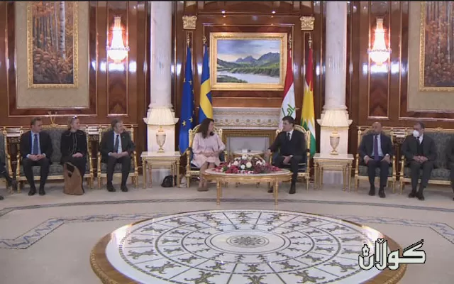 سه‌رۆكی هه‌رێمی كوردستان، نێچیرڤان بارزانی، پێشوازی كرد له‌ وه‌زیری ده‌ره‌وه‌ی سوید، ئان لیندی و شاندی یاوه‌ری.