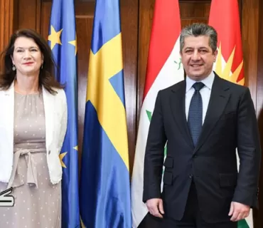 سەرۆکی حکومەتی هەرێمی کوردستان پێشوازی لە وەزیری دەرەوەی سوید دەکات