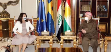 Serok Barzanî û wezîra derve ya Swêdê civiyan