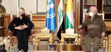 سەرۆک بارزانی پێشوازی لە نوێنەری تایبەتی سکرتێری گشتی رێکخراوی نەتەوە یەکگرتووەکان لە عێراق دەکات