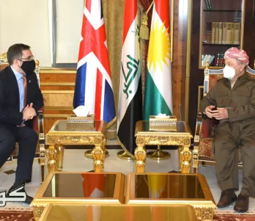 ســـەرۆک بــارزانی پـێـشوازی لــە بـاڵیۆزی بریتانیا لە عێراق دەکات