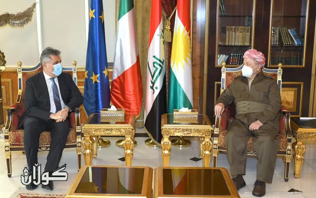 سەرۆک بارزانی پێشوازی لە باڵیۆزی ئیتاڵیا لە عێراق دەکات