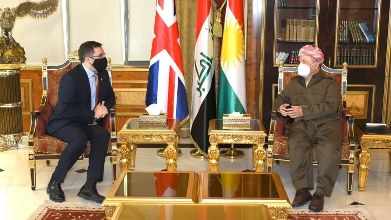 Serok  Barzanî    li gel balyozê Brîtanyayê civiya