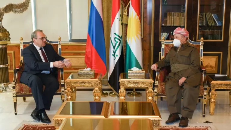 Serok Barzanî û şandeke Rûsî civiyan