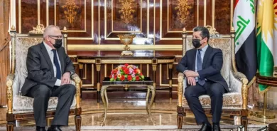 سەرۆکی حکومەتی هەرێمی کوردستان پێشوازی لە باڵیۆزی فینلەندا لە عێراق دەکات