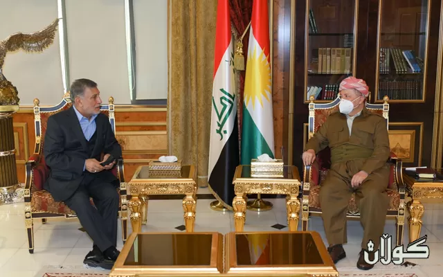 سەرۆك بارزانی پێشوازی لە عزەت شابەندەر دەكات