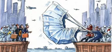 كاریكاتێر لەم كاریكاتێرەدا، باس لە دوبەرەیی خەڵكی جیهان دەكەن