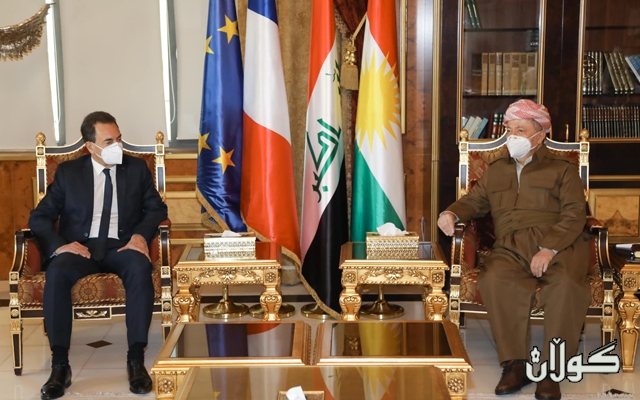 سەرۆک بارزانی پێشوازی لە باڵیۆزی فەرەنسا لە عێراق دەکات