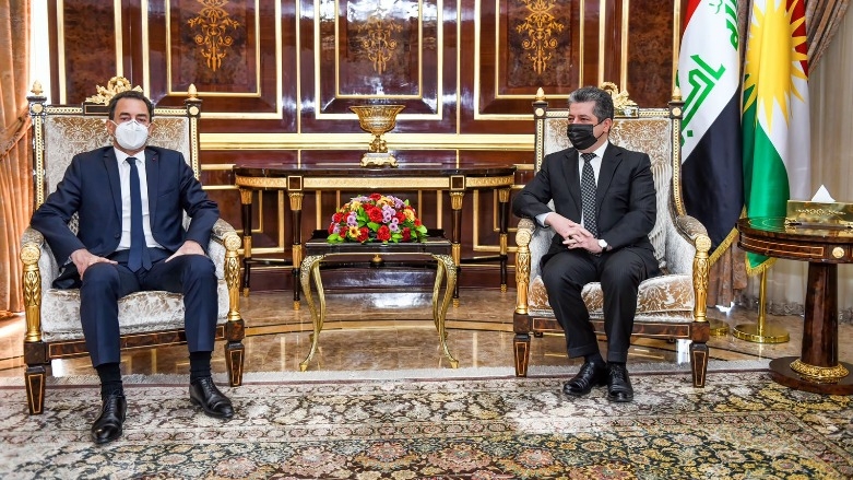 رئيس حكومة إقليم كوردستان يستقبل السفير الفرنسي لدى العراق