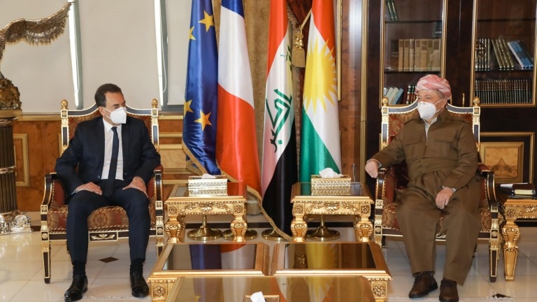 Serok Barzanî li gel balyozê Franseyê civiya