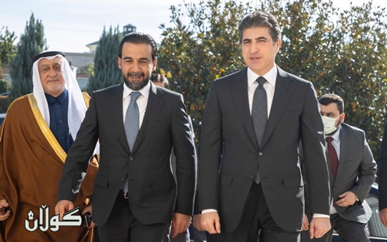 سه‌رۆك نێچيرڤان بارزانى و به‌ڕێز محه‌مه‌د ئه‌لحه‌لبووسى پرۆسه‌ى سياسى تاوتوێ ده‌كه‌ن