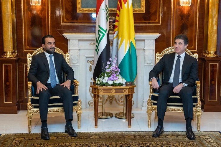 President Nechirvan Barzani meets Mohammed Al-Halbousi