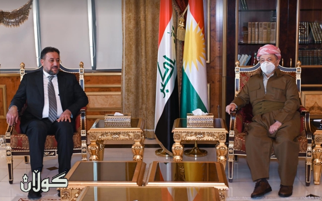 سەرۆک بارزانی پێشوازی لە سەرۆکی ھاوپەیمانیی عەزم دەکات