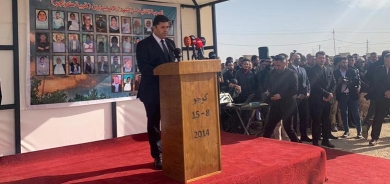 Gotara Serokwezîrê Herêma Kurdistanê di merasîma vegerandina cenazeyên 41 Êzidiyan de