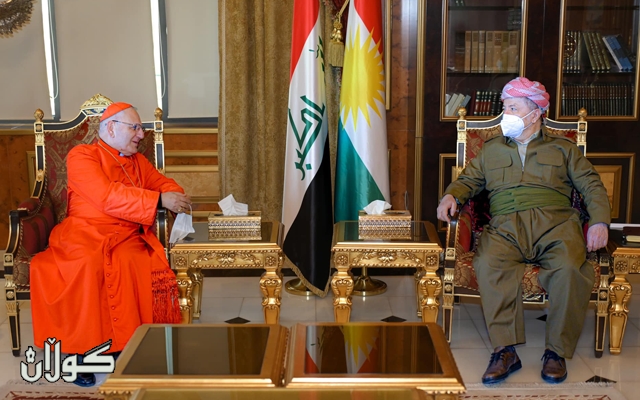 لە سەلاحەددین سەرۆك مەسعود بارزانی پێشوازی لە كاردینال لویس ساكۆ پاتریاركی كەنیسەی كلدانی لە عێراق و جیهان كرد.